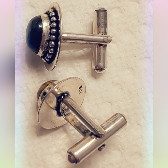 Sterling Silver Cufflinks, Stone Options - Picture 4 of 9